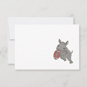 Agradecimiento Bebé Rhino Fútbol Cualquier Ocasión Tarjeta de Not