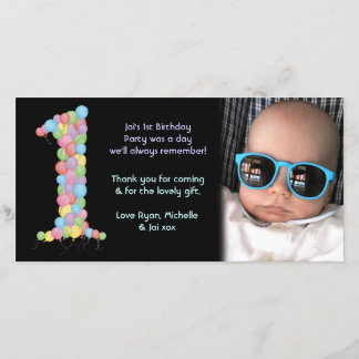 Agradecimiento Bebés Primer Fiesta de cumpleaños Gracias tarjeta