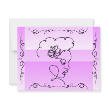 Belleza flotante: Tarjeta de Lavender Line Art Bla