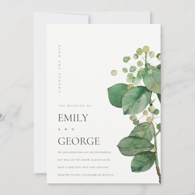 AGRADECIMIENTO BERRY LEAFY FOLIAGE GREENERY CAMBIO LA TARJETA DE  (Anverso)
