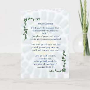 Agradecimiento BIBLIOSAS BENDICIONES Jeremiah 29 Tarjeta de Prome