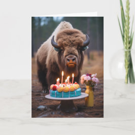 Agradecimiento Bison con una tarjeta de pastelería de cumpleaños