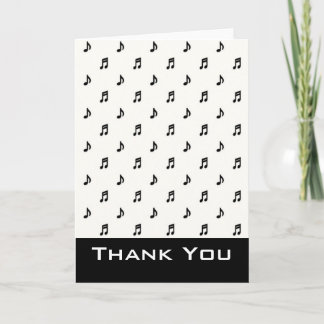 Agradecimiento Black Music Notes Modern Gracias Tarjeta de felici