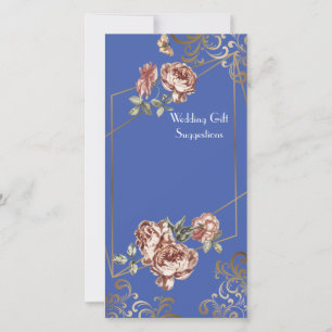 Agradecimiento Blue Ray of Floral Boda Tarjeta de sugerencia de r