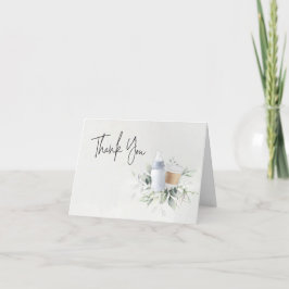 Agradecimiento Blue Sip y See Recién nacido plegado Tarjeta de ag