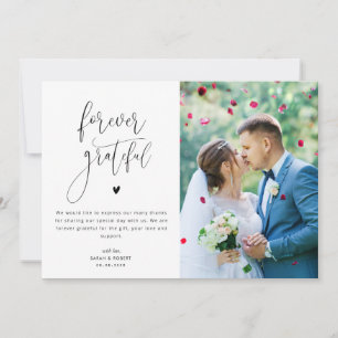 Agradecimiento Boda agradecido por siempre gracias tarjeta de fot