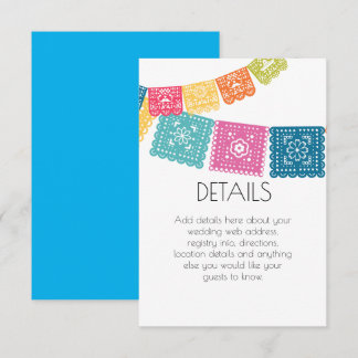 Agradecimiento Boda - Boda Tarjeta de Detalles de Papel Picado p