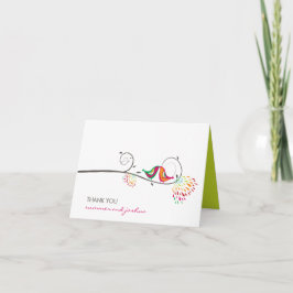 Agradecimiento Boda de Aves de Verano Besando Tarjeta de Foto Gra