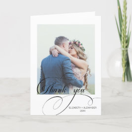 Agradecimiento Boda de caligrafía de moda Foto Tarjeta de agradec