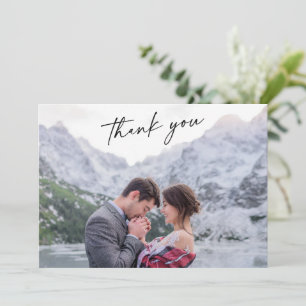 Agradecimiento Boda de caligrafía encantadora foto tarjeta de agr