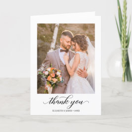 Agradecimiento Boda de caligrafía moderna 3 Tarjeta de agradecimi