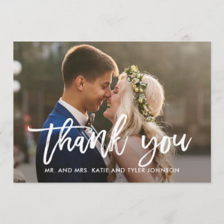 Agradecimiento Boda de caligrafía pinchada Gracias tarjeta fotogr
