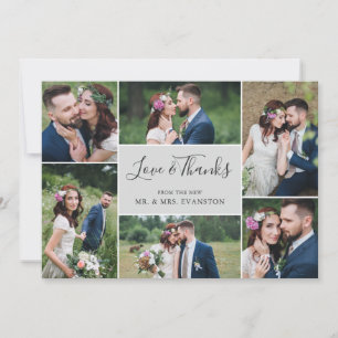 Agradecimiento Boda de collage de fotos Gracias Tarjeta Llanta
