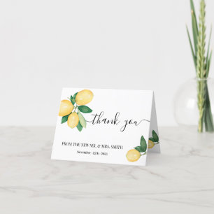 Agradecimiento Boda de ducha de novia Lemons con tarjeta doblado