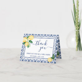 Agradecimiento Boda de ducha de novia Lemons con tarjeta doblado