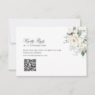 Agradecimiento boda de ecología de eucalipto código QR tarjeta RS