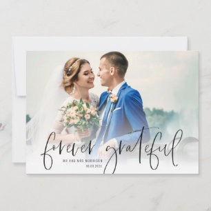 Agradecimiento boda de escritura a mano gracias tarjeta de foto