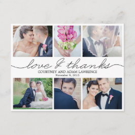 Agradecimiento Boda de escritura encantadora foto gracias tarjeta