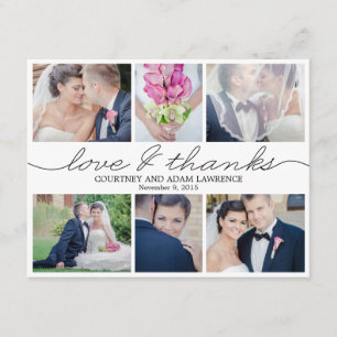 Agradecimiento Boda de escritura encantadora foto gracias tarjeta