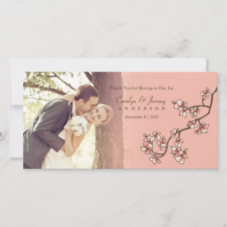Agradecimiento Boda De Flores De Pambas Rosadas Gracias Tarjeta D