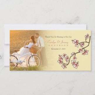 Agradecimiento Boda De Flores De Pambas Rosadas Gracias Tarjeta D