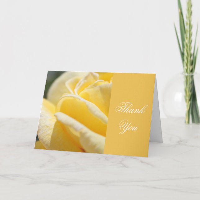 Agradecimiento boda de flores de rosa amarillo adorable tarjeta d (Anverso)