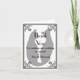 Agradecimiento Boda De Gatos Gracias Tarjeta Gato Moderno