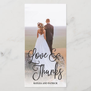 Agradecimiento Boda de guiones románticos gracias tarjeta de foto