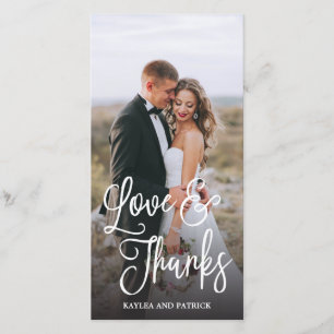 Agradecimiento Boda de guiones románticos gracias tarjeta de foto
