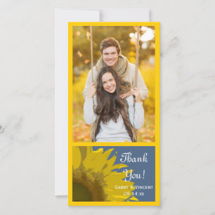 Agradecimiento Boda de impresión de girasol gracias tarjeta de fo