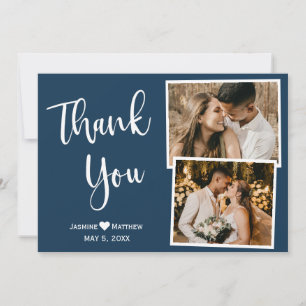 Agradecimiento Boda de la Marina Moderna Gracias Tarjeta De Colla