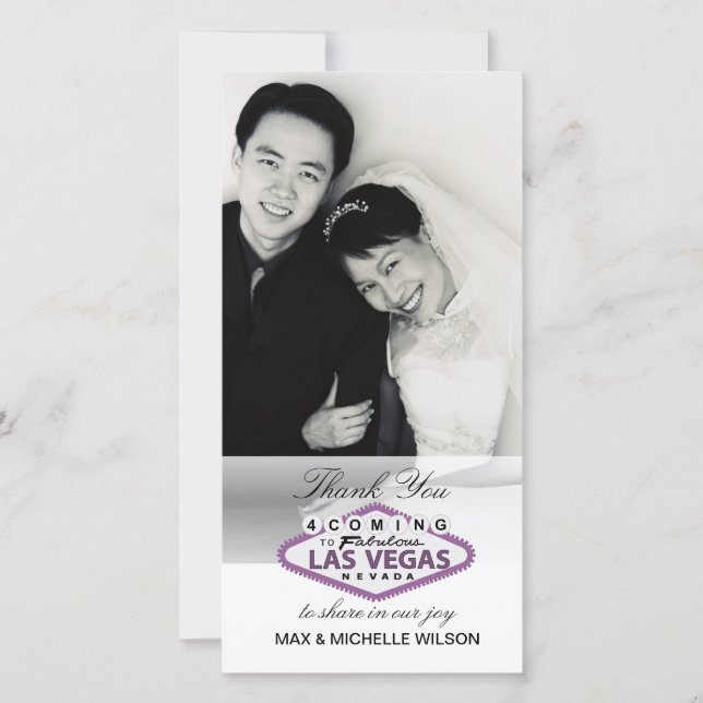 Agradecimiento Boda de Las Vegas - Tarjeta fotográfica (Anverso)