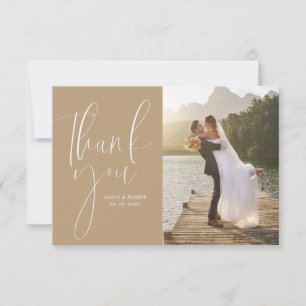 Agradecimiento boda de letras de moda gracias tarjeta de foto