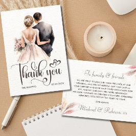 Agradecimiento Boda de los recién casados Gracias Tarjeta Elegant