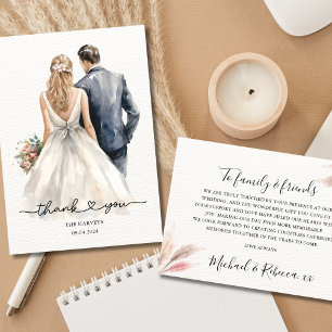 Agradecimiento Boda de los recién casados Gracias Tarjeta Elegant