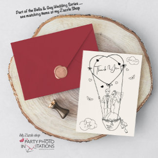 Agradecimiento Boda de mano dibujado Gracias tarjeta