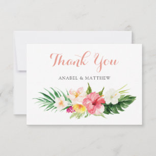 Agradecimiento Boda de Palm Floral Tropical Gracias Tarjeta