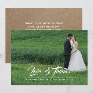 Agradecimiento Boda de papel Kraft Gracias Tarjeta fotográfica