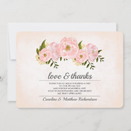 Agradecimiento Boda de Rubor Pink Peonies Gracias Tarjeta de Foto