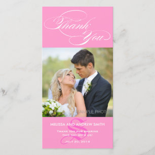Agradecimiento Boda DE SCRIPT INICIAL ROSA GRACIAS TARJETA DE FOT