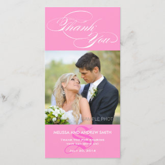 Agradecimiento Boda DE SCRIPT INICIAL ROSA GRACIAS TARJETA DE FOT