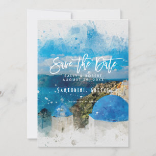 Agradecimiento Boda de verano grecia Santorini salva la tarjeta d