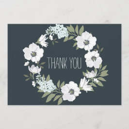 Agradecimiento Boda Floral Gracias Tarjeta Flores De Guirnalda Bl
