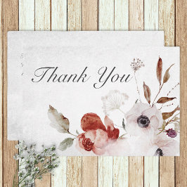 Agradecimiento Boda Floral Rosa Blanca Romántica - Tarjeta de agr