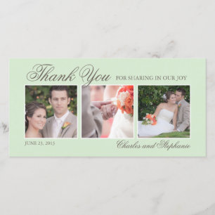 Agradecimiento Boda Gracias en tarjeta de foto de la Moneda 3