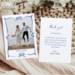 Agradecimiento Boda Gracias foto de tarjeta con lujoso arco