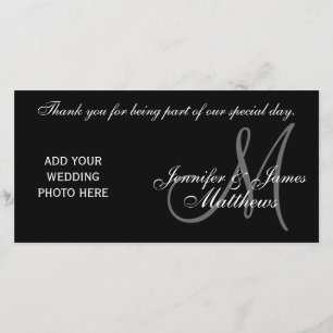 Agradecimiento Boda Gracias Monograma y tarjeta fotográfica de me