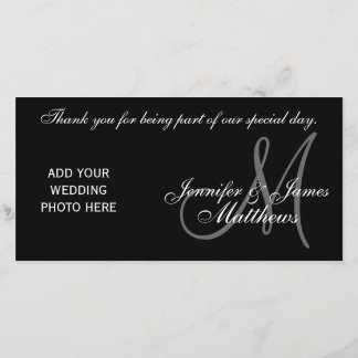 Agradecimiento Boda Gracias Monograma y tarjeta fotográfica de me