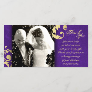 Agradecimiento Boda Gracias Tarjeta Fotográfica - Textura de oro