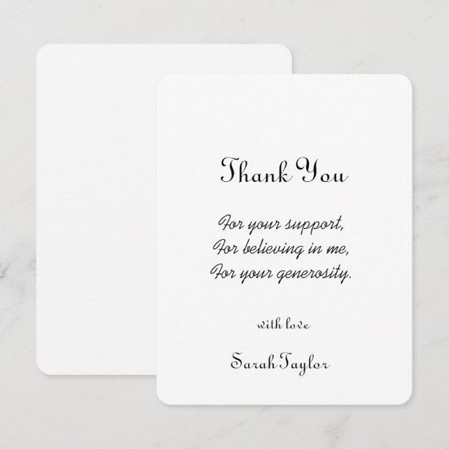 Agradecimiento Boda Moderna Simple de Letra a Mano Tarjeta de Sho (Anverso / Reverso)